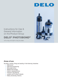 DELO PHOTOBOND DELO PHOTOBOND Instructions for Use & General Information on the Product Group