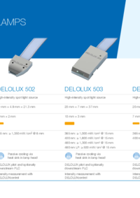 DELO UV-curing lamps DELO UV-curing lamps: DELOLUX 502 | 503 | 504