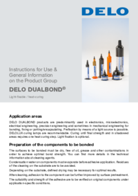 DELO DUALBOND DELO DUALBOND Instructions for Use & General Information on the Product Group