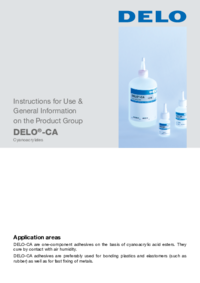 DELO-CA DELO-CA Instructions for Use & General Information on the Product Group